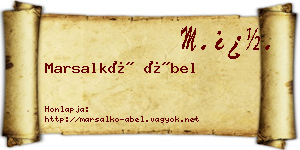 Marsalkó Ábel névjegykártya